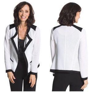 Chico's‎ Colorblock Moto Jacket In Black And White Size Small